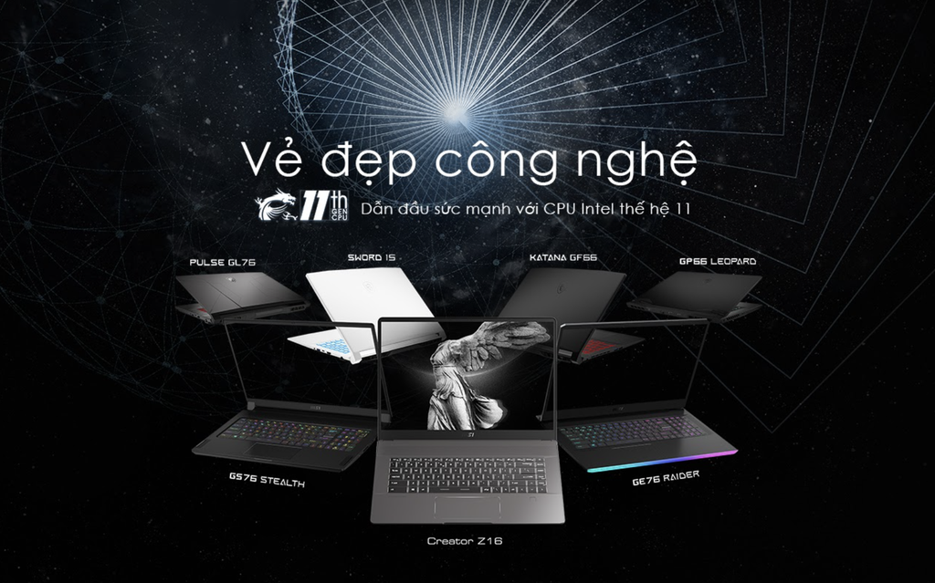 MSI trình làng “Vẻ đẹp công nghệ” của các sản phẩm Laptop sử dụng Intel dòng H thế hệ 11